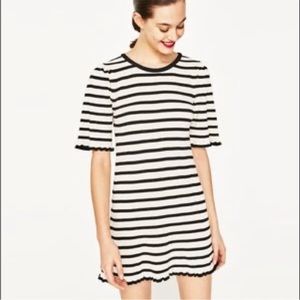 Zara knit striped ribbed dress